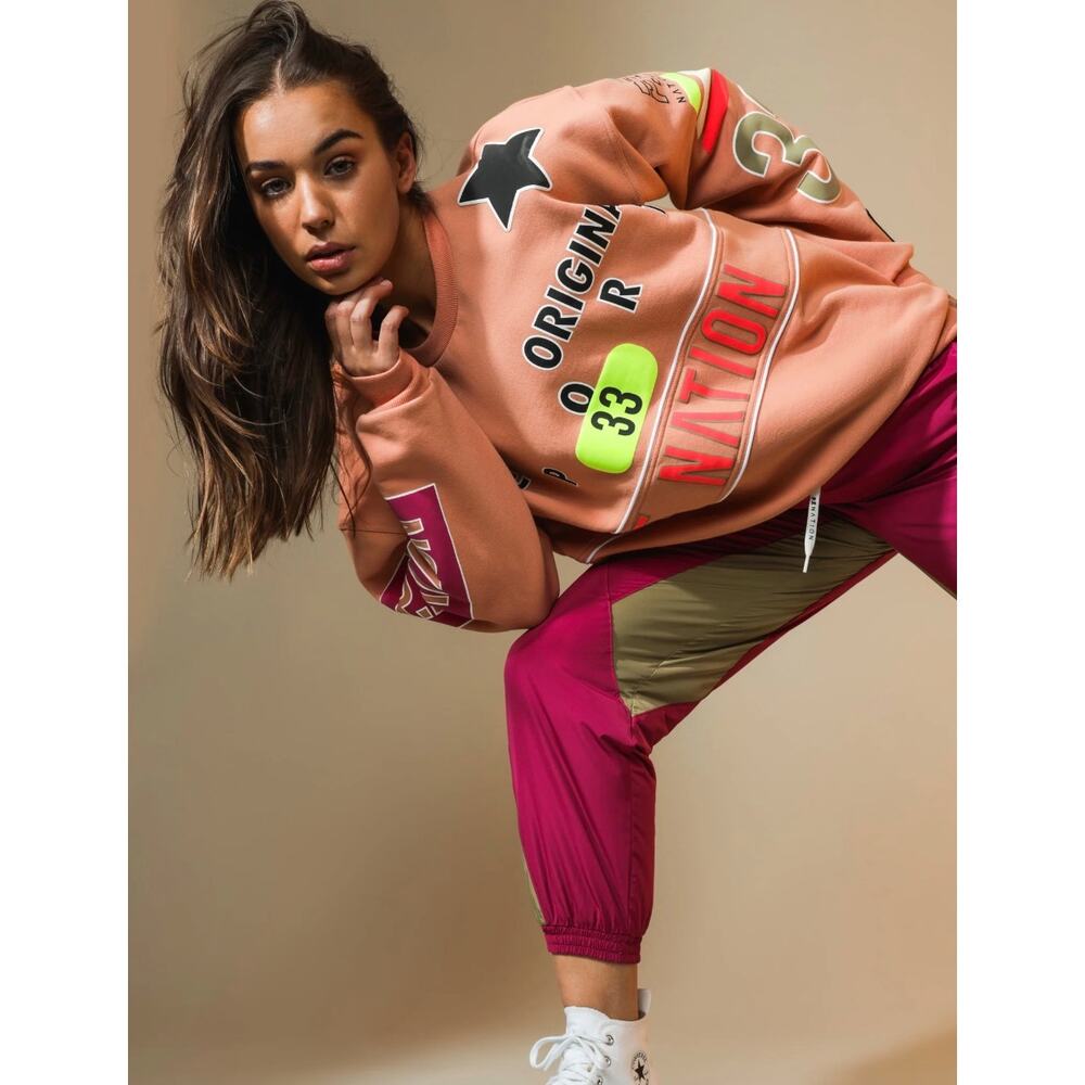 PE Nation Eastbrook Sweater in Coral Mid